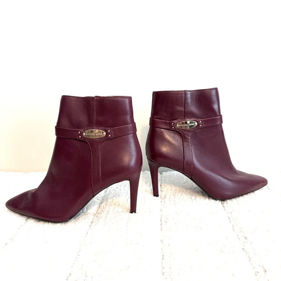 Michael Kors High Heel Burgundy Boots Size 8.5 Career Sophisticated Professional - Picture 2 of 10